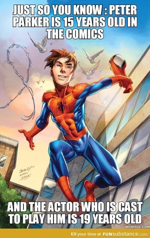 To everyone complaining about the new Spiderman actor's age
