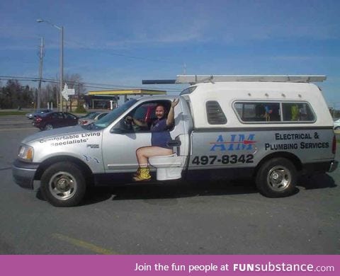 Creative plumbing truck decal