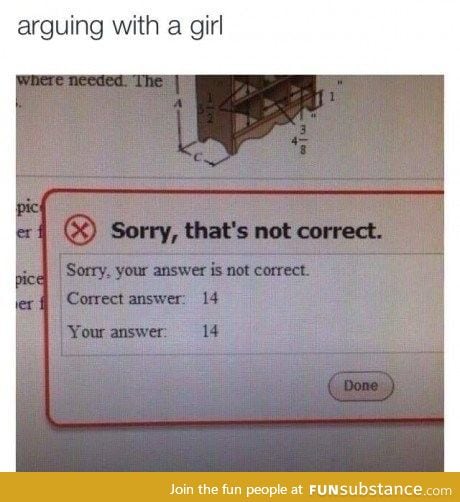 Perfect example of girl's logic