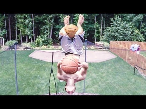 Nearly impossible basketball trick shot