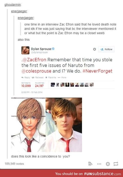 I want to see Zac Efron cosplay