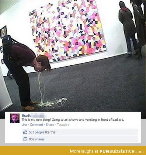 Vomiting in front of bad art