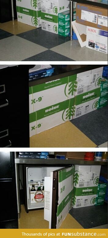 Secret supply of beer/drinks at work