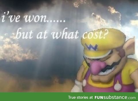Beating a game with a sad ending