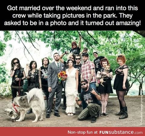 Punk's not dead, it's just posing for wedding pictures in the park