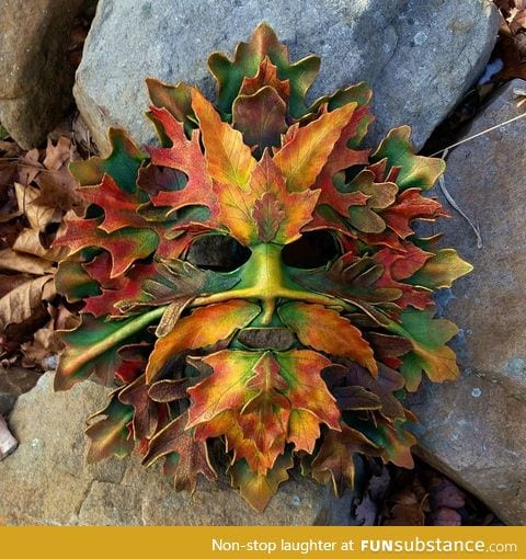 This mask is made of leather