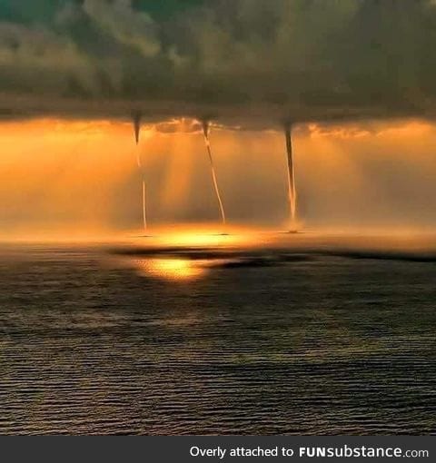 Three waterspouts occurred at the North Sea