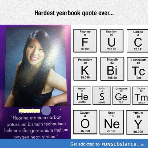 Hidden message in a yearbook quote