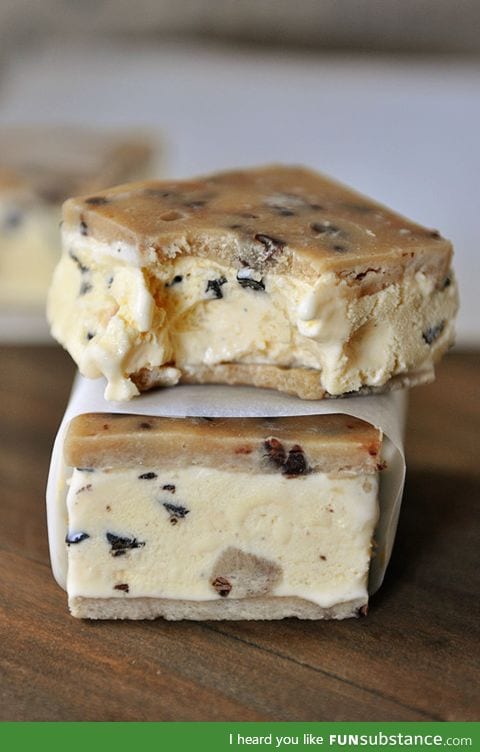 Cookie dough ice cream sandwiches