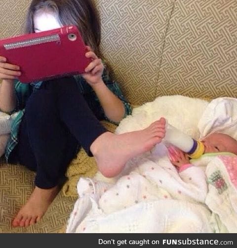 Helping out with the baby