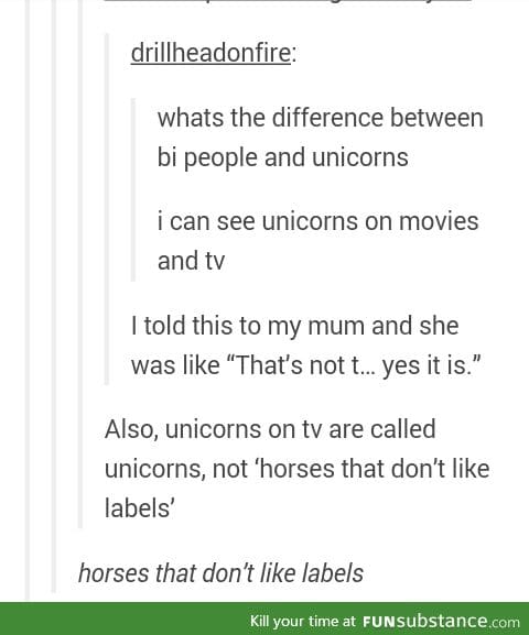 Bi people vs unicorns