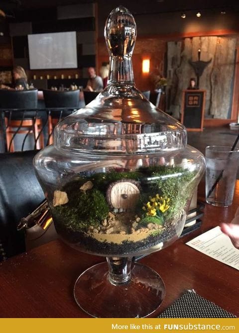 Homemade hobbit hole in a bottle