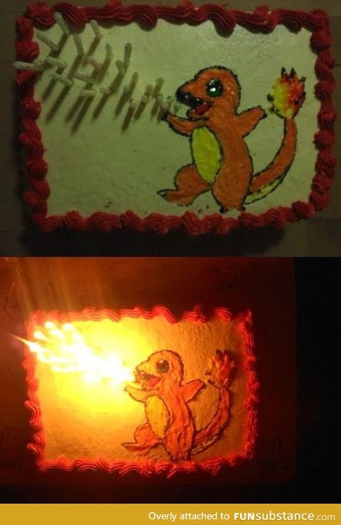 Awesome charmander birthday cake