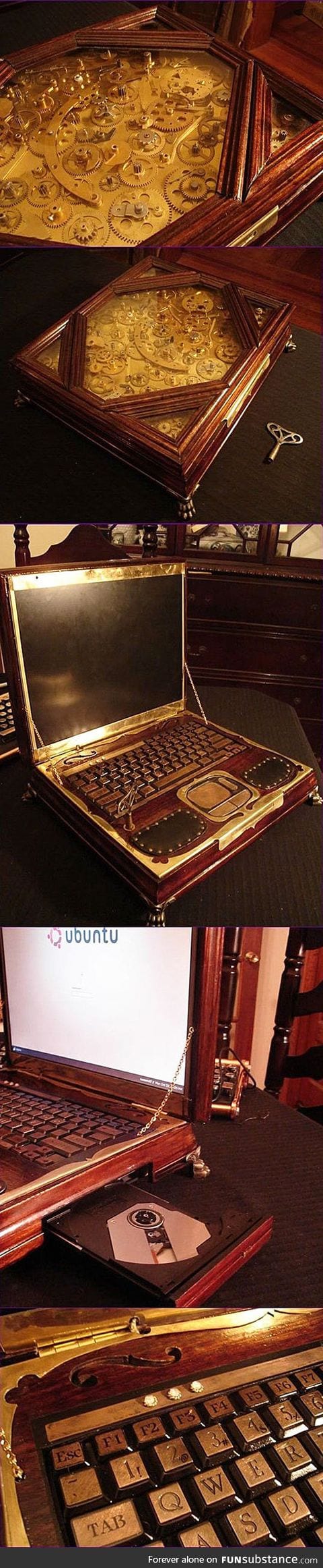 Gorgeous steampunk laptop