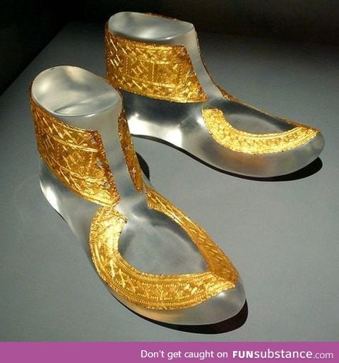 2,500 year old golden footwear