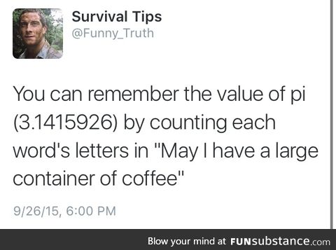 How to remember the the first 8 digits of pie