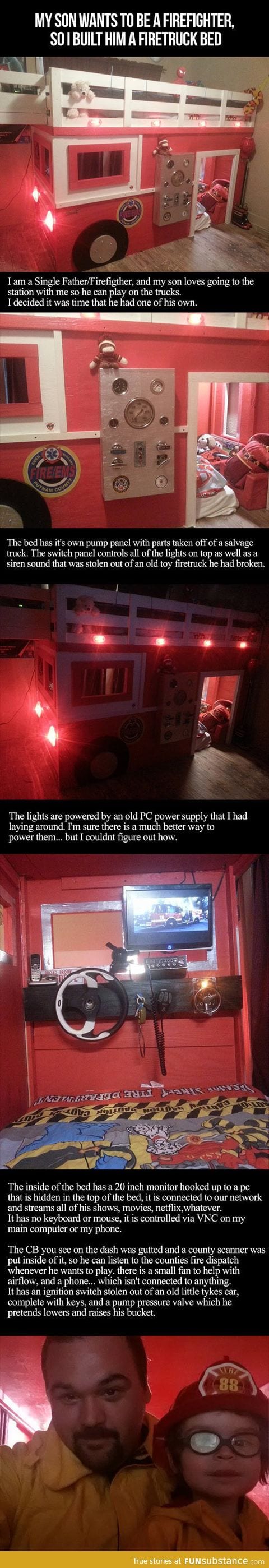 A fire truck bed