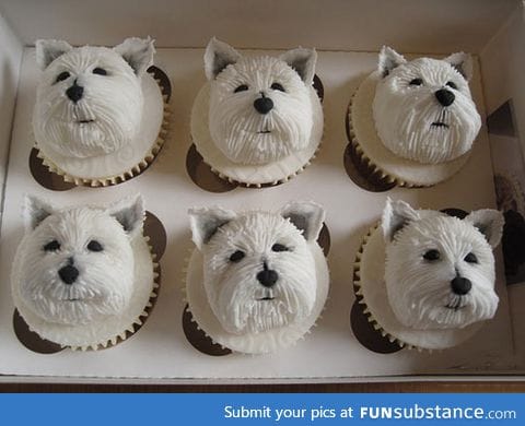 Delicious westie cupcakes