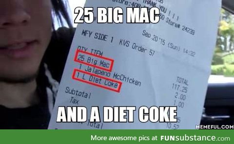 And a diet coke pls