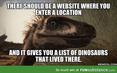 A dinosaur locator website