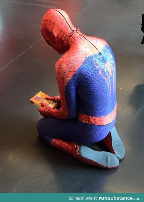Funny spiderman cosplay