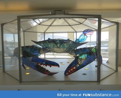 Giant stained glass crab