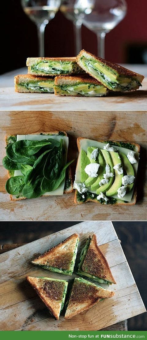 Avocado grilled cheese sandwich