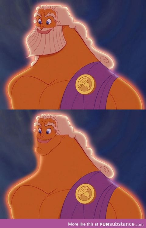 Famous bearded toons without beards #1 (Zeus from Hercules)