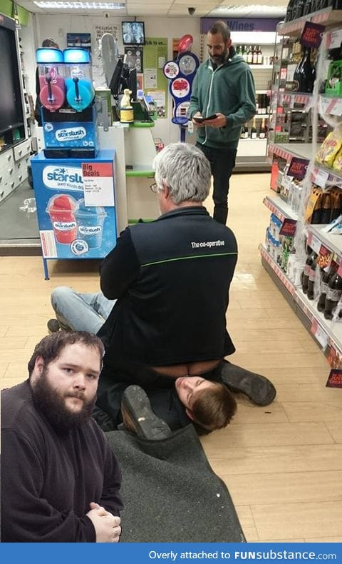 Shoplifter being detained by shop owner