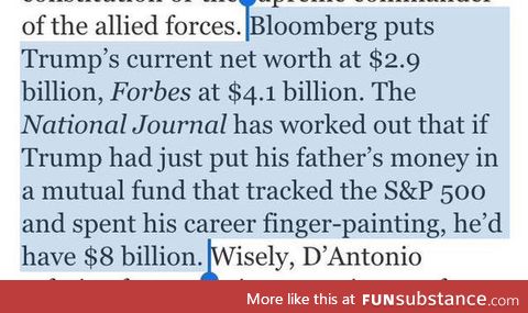 Trump showing his true business acumen