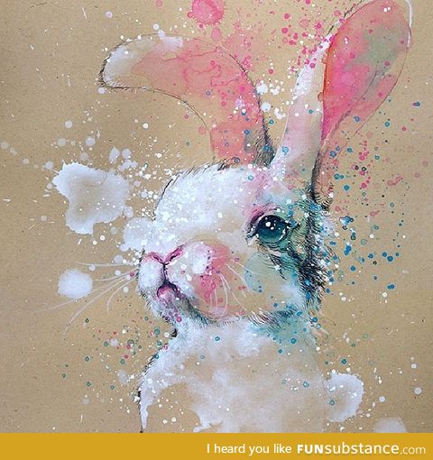 Watercolor art of a Rabbit, TilenTi