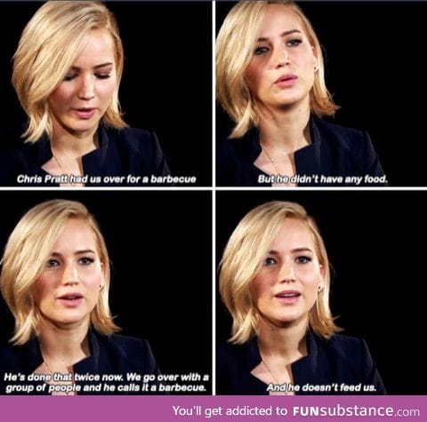 J-Law on Chris Pratt's Hosting Skills