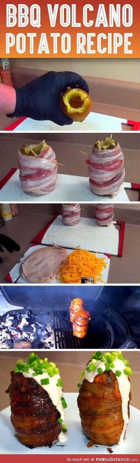 Bbq volcano potatoes