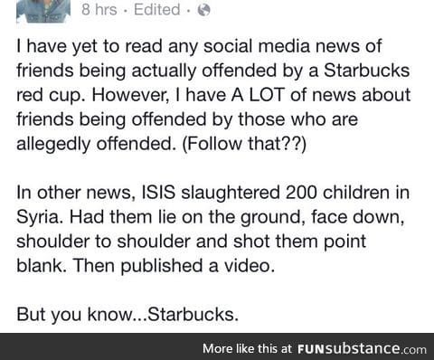 Our priorities are so messed up, get it together man