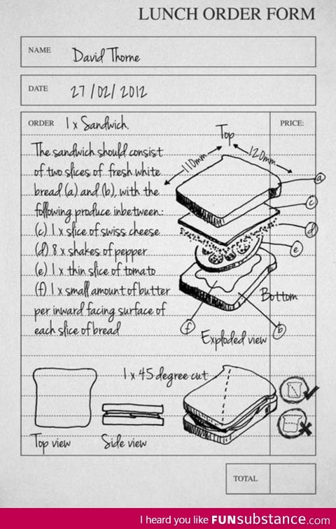 When an engineer orders lunch