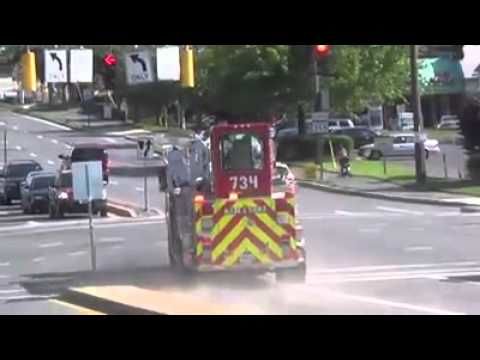Firetruck performs ridiculous strafing move