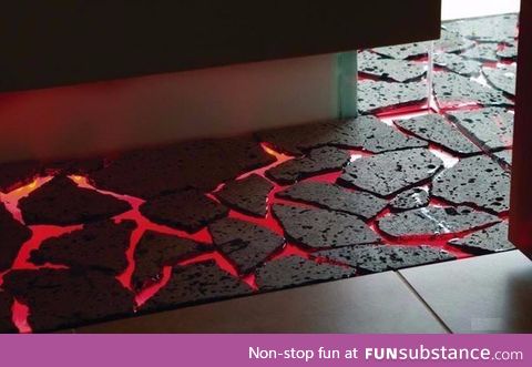 This floor designed to look like a lava flow