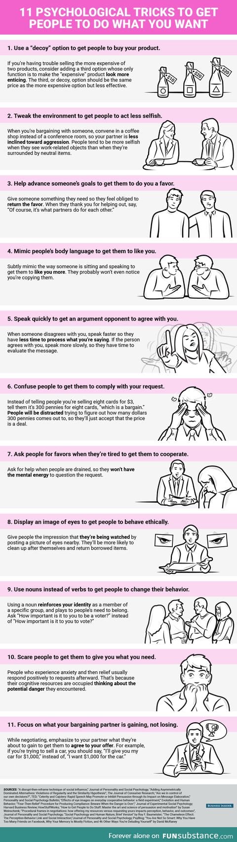 11 incredible psychological tricks "to get people to do what you want"