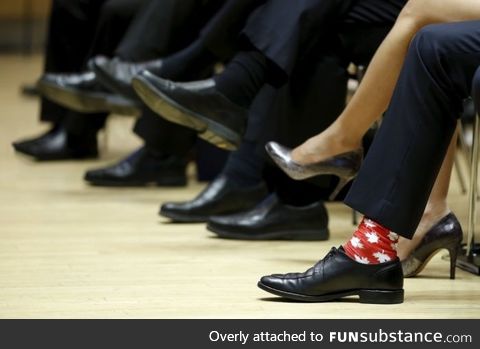 Canada's Prime Minister Justin Trudeau and his socks