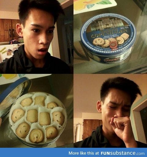 The moment when you visit grandma and there are actually butter cookies in the cookie box