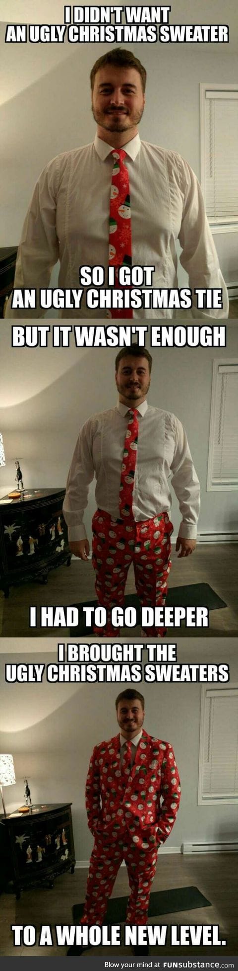 This guy's ugly christmas sweater wasn't enough