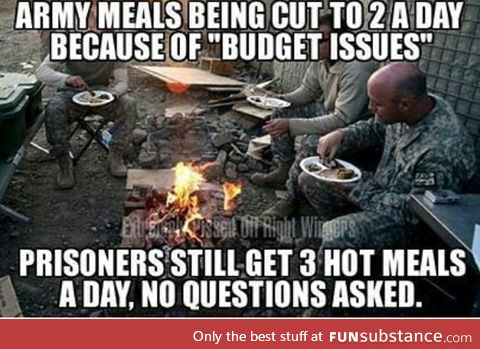 Why are we treating our prisoners better than out soldiers (in the US)