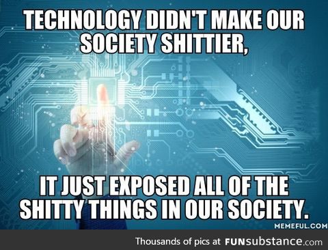 Also the same reason why crime rates are going down but it seems as if they're going up