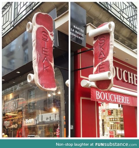 How a skateshop and a butcher share a sign