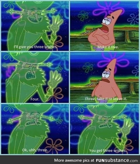 One scene to describe Patrick Star
