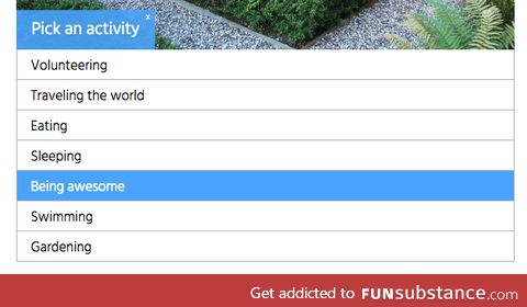 I have now picked an activity