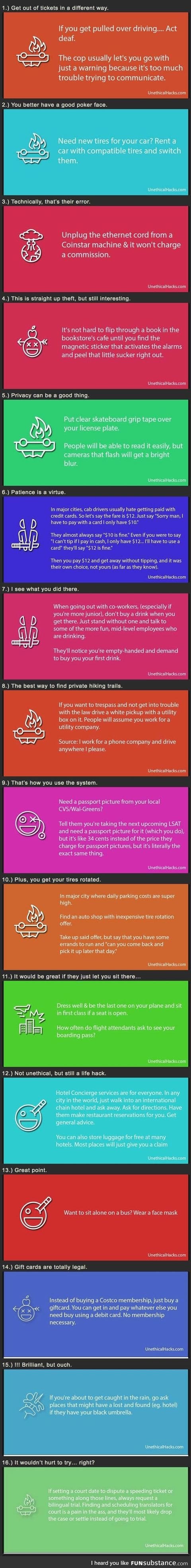 Unethical life hacks