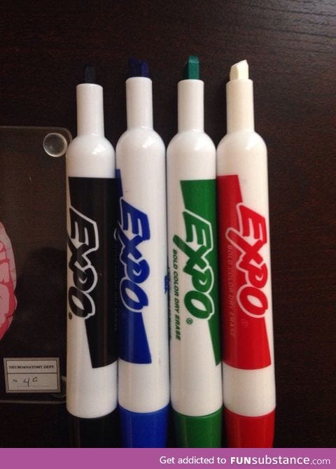 They forgot to put the red color in this red dry erase marker