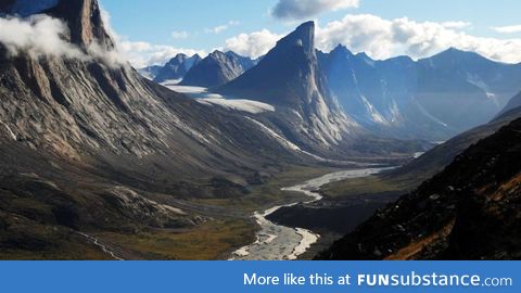 Mount Thor in Canada, Earth's greatest vertical drop of 1,250 m (4,101 ft)