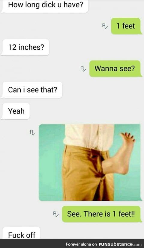 When someone asks for d*ck size